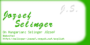 jozsef selinger business card