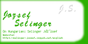 jozsef selinger business card